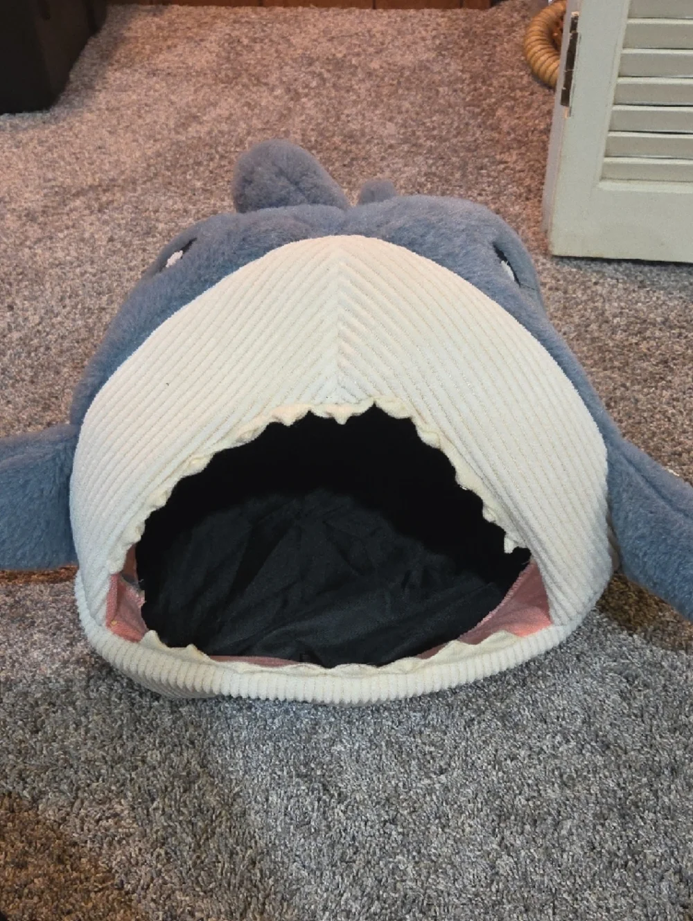 Cozy Plush Shark Pet Bed - Gray Cozy Fish Cave